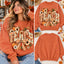 Autumn Teacher Gingham Bow & Pumpkins Graphic Sweatshirt