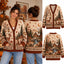 Cozy Autumn Woodland Christmas Knitted Cardigan, Autumn Sweater
