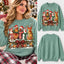 Christmas Chicken Crewneck Sweatshirt - Cute Holiday Farmhouse Pullover