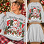Cute Snowman Family Holiday Graphic Crewneck Sweatshirt