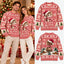 Custom Name Cozy Kitty Snowflake & Ribbon Christmas Sweatshirt