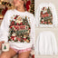 Vintage Merry & Bright Sweatshirt – Retro Santa Claus, Snowman & Reindeer Crewneck