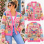 Western Cowgirl "Dolly Day" Floral Patchwork Knitted Cardigan - Pink Sweater