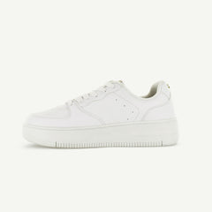 The Metro: Platform Court Shoe - White
