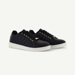 Voltaire: Quilted Court Shoe - Black