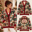 Vintage "Merry Christmas" Nutcracker & Rocking Horse Knitted Cardigan Sweater