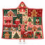 Gingerbread Christmas Patchwork Hooded Blanket, Cozy Holiday Gift