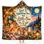 Personalized God Is Watching Over You Hooded Blanket - Cute Woodland Animals Christian Fleece Throw Gift
