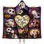 Personalized Spooky Love Halloween Hooded Blanket, Gothic Couple Gift