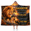 Personalized To My Daughter Hooded Blanket - Lion & Cub Sunset Mountain Fleece Throw Gift
