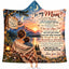 To My Mom Hooded Blanket - Sunset Mountain Lake Sentimental Fleece Throw Gift from Son