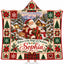 Personalized Christmas Hooded Blanket, Quilt Patchwork Santa Snowman Kids Gift