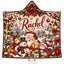 Personalized Christmas Hooded Blanket - Custom Name Santa, Snowman & Pets Wearable Blanket, Holiday Gift
