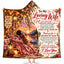 To My Loving Wife Hooded Blanket, Sunset Lake Porch Cabin Anniversary Gift