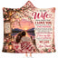 Personalized To My Wife Hooded Blanket, Romantic Sunset Lake Cherry Blossom Gift