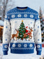 Santa Riding Reindeer Ugly Christmas Sweater Mens Funny Xmas Sweaters Gifts For Him