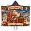 Santa's Sleigh Guide Hooded Blanket - Festive Christmas Dog & Cat Fleece Throw