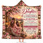 To My Daughter Hooded Blanket, Love Mom Floral Sunset Bench Encouragement Gift