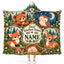 Personalized Sweet Woodland Dreams Hooded Blanket, Cute Forest Animal Baby Gift