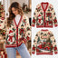 Tis The Season Christmas Knitted Cardigan, Cozy Winter Outfit Sweater