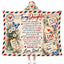 To My Daughter Hooded Blanket, Love Dad Vintage Airmail Floral Keepsake Gift