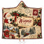 Personalized Vintage Christmas Postcard Hooded Blanket, Custom Santa Train Gift