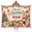 Personalized Pink Nutcracker Christmas Hooded Blanket - Custom Family Name Ballerina & Sleeping Fawn Wearable Blanket, Holiday Gift