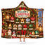 Personalized Christmas Ornament Guide Hooded Blanket - Festive Baubles Holiday Fleece Throw