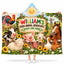 Personalized Kids Farm Animals Hooded Blanket - Cute Barnyard Cow Horse Pig Fleece Blanket Gift