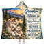To My Grandson Hooded Blanket, Wolf Mountain Sunset Love G-Mom Keepsake Gift