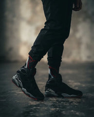 Bred Sneaker Match Socks – Air Jordan 8 Retro Inspired Mid-Cut Crew Socks