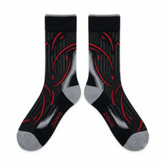 Bred Sneaker Match Socks – Air Jordan 8 Retro Inspired Mid-Cut Crew Socks
