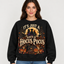 Female model wearing the black Hocus Pocus sweatshirt
