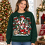Female model wearing the Seas and Greetings sweatshirt