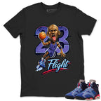 23 Flight MJ Shirt To Match Air Jordan 6 x Awake NY Midnight Navy Unisex Cotton Graphic Tee