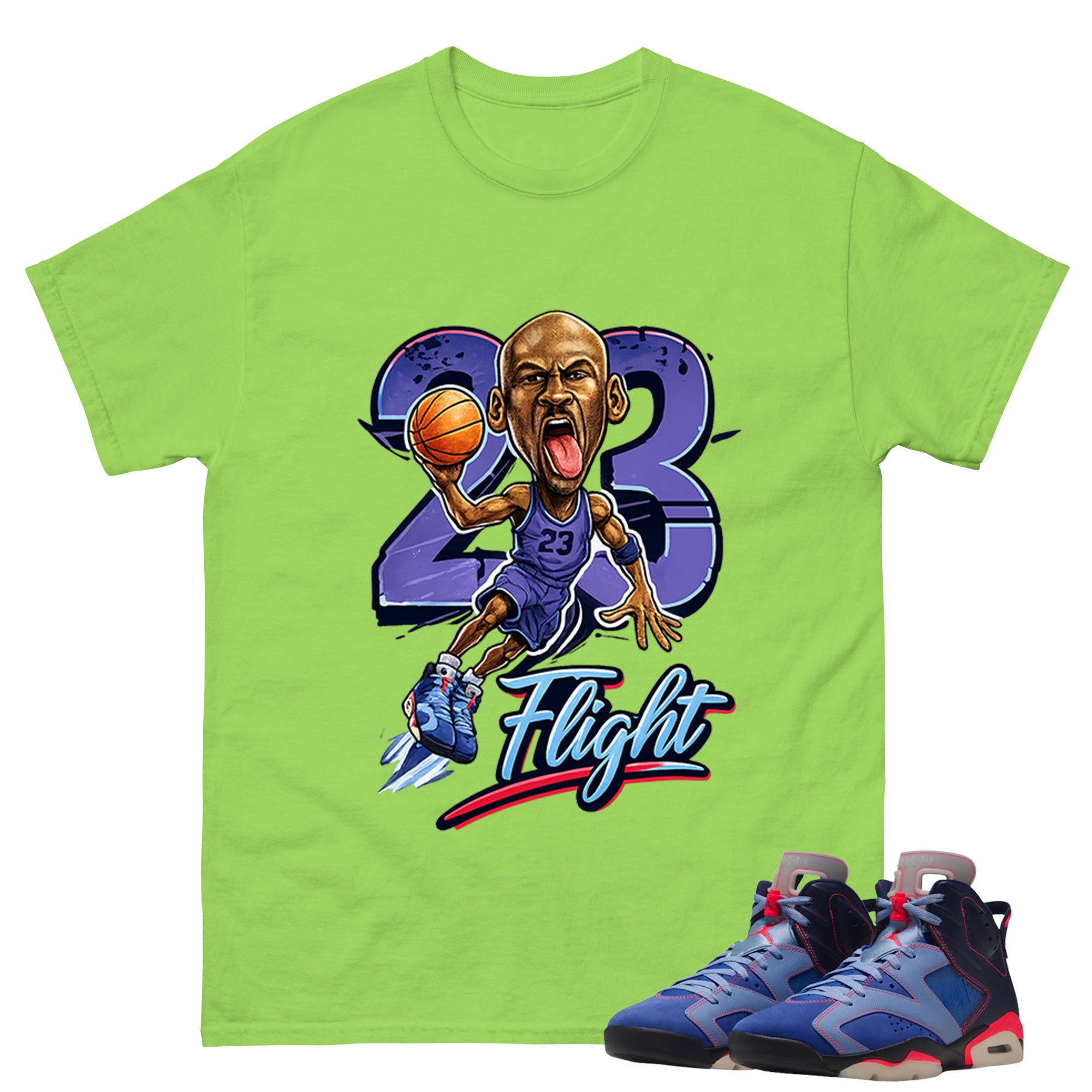 23 Flight MJ Shirt To Match Air Jordan 6 x Awake NY Midnight Navy Unisex Cotton Graphic Tee