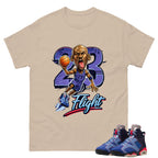 23 Flight MJ Shirt To Match Air Jordan 6 x Awake NY Midnight Navy Unisex Cotton Graphic Tee