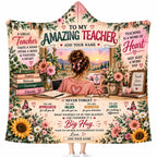 Personalized To My Amazing Teacher Hooded Blanket, Custom Big Hug Gift