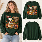Football Sweet Fall Sweatshirt – Cute Game Day Dog & Pumpkins Crewneck