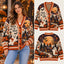 Autumn Halloween Trick or Treat Knitted Cardigan, Cozy Winter Outfit Sweater