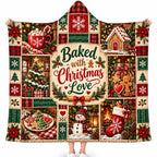 Baked With Christmas Love Hooded Blanket, Gingerbread Cookie Holiday Gift