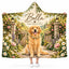 Personalized Golden Retriever Hooded Blanket, Dog Garden Gate Dog Lover Gift
