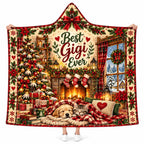 Best Gigi Ever Christmas Hooded Blanket, Festive Cozy Grandma Gift