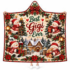 Best Gigi Ever Snowman Christmas Hooded Blanket, Festive Grandma Gift