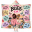 Personalized To My Bestie Hooded Blanket, Custom Soul Sister Best Friend Gift