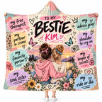 Personalized To My Bestie Hooded Blanket, Custom Soul Sister Best Friend Gift