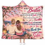 Personalized To My Bestie Hooded Blanket, Custom Soul Sister Birthday Gift