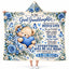 To My Great Granddaughter Hooded Blanket, Blue Floral Teddy Bear Hug Gift
