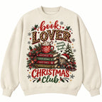 Book Lover Christmas Club Sweatshirt, Winter Sweater Outfit