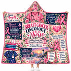 Nurse Appreciation Hooded Blanket – Pink Ribbon Support Gift for Nurses